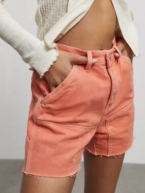 BDG Orange Cutoff Carpenter Shorts Womens Size 30 Urban Outfitters